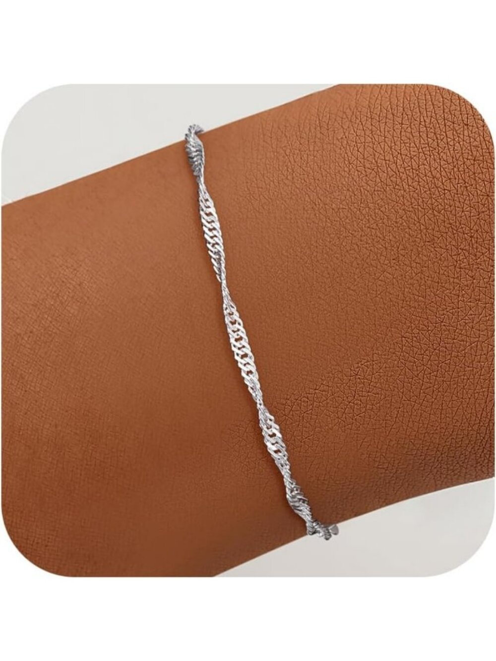 Sterling Silver 3MM Singapore Bracelets - Elegant, Durable, Perfect Gift